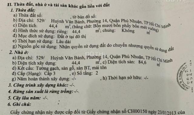 Bán nhà 529/ Huỳnh Văn Bánh, P14, Phú Nhuận. (Khu cư xá Kiến Thiết)
