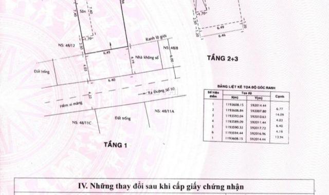 Chính chủ cần bán nhà 3 tầng 6,5x18m tại 48/10 đường Số 10 P BHH B Q Bình Tân