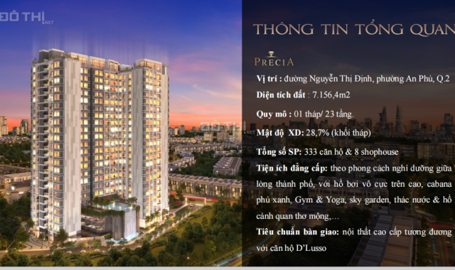 Precia thanh toán 1.620 tỷ căn hộ cao cấp Q2, giới hạn còn 7 căn giá gốc, TT 30%