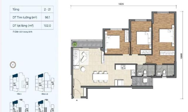 Bán A.06.07 dự án Precia Q2, căn 3PN, 101m2, CK 120 triệu, bàn giao nội thất ngoại nhập