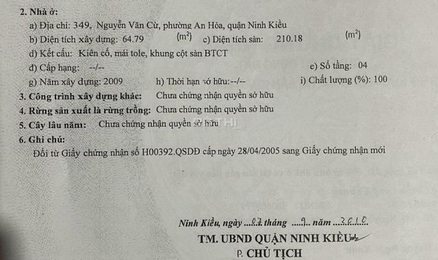 Bán nhà mặt tiền đường Nguyễn Văn Cừ (lộ 20). Đối diện cty dược Hậu Giang