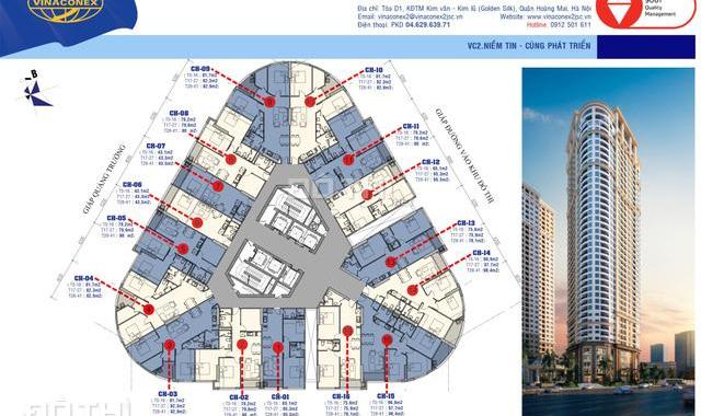 Cần bán căn hộ 2pn diện tích 76m2 tòa B Vinaconex2, Nguyễn Xiển hướng mát