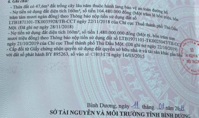 Bán đất mặt tiền Nguyễn Hữu Cảnh, Phường Phú Thọ TP Thủ Dầu Một Bình Dương