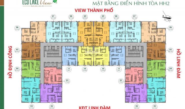 Bán lỗ cần tiền CC Eco Lake View Đại Từ, 1810 - HH2A: 69m2 & 1905 - HH3A: 97,5m2. Lh 0782.406.773