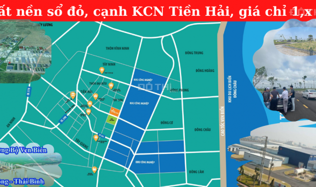 Chỉ từ 1.6 tỷ sở hữu ngay lô đất nền Tiền Hải, vị trí trung tâm khu kinh tế