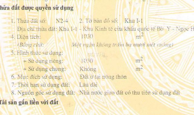 Cần bán 3 lô đất khu kinh tế cửa khẩu Quốc tế Bờ Y Ngọc Hồi Kon Tum