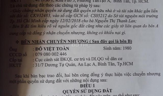 Cần bán đất nền giá rẻ DT 49.5m2 tại xã Phạm Văn Hai, H. Bình Chánh