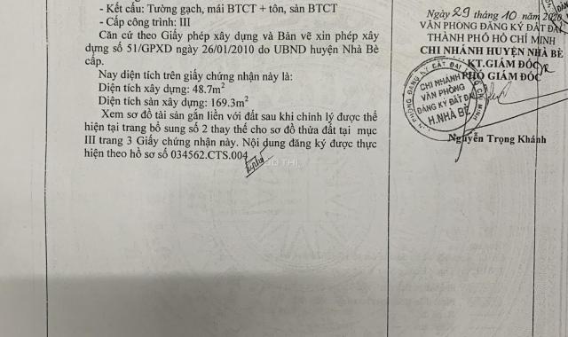 Cần tiền bán gấp nhà MT Huỳnh Tấn Phát (đối diện VCB, CA Nhà Bè), SH riêng