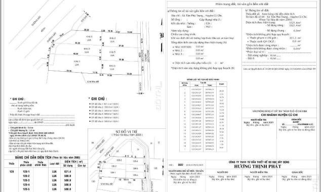 Bán lô đất 2 mặt tiền trước sau, xe tải to, 3.321m2, xã Tân Phú Trung, Củ Chi