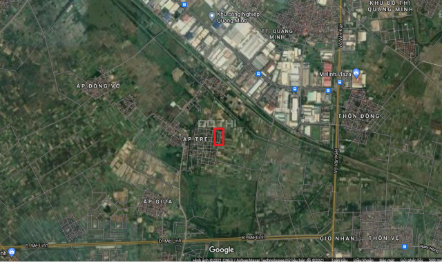 Bán gấp 1 lô góc đất thổ cư 559.5m2 tổ 9 Quang Minh, Mê Linh nằm cạnh các dự án lớn. Giá đầu tư