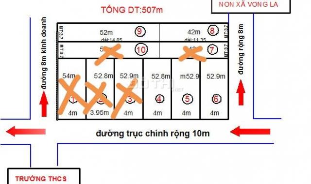 Cần bán 52.8m2 đất kinh doanh. 3 mặt thoáng, trục chính, đường ô tô