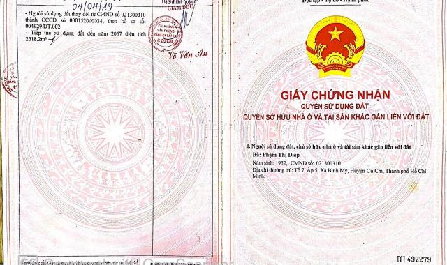 Chủ gửi bán đất Bình Mỹ, Củ Chi lh: 0968.111.039