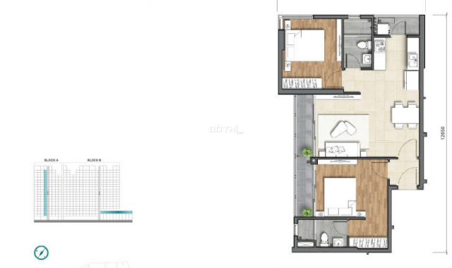 Chính chủ cần bán căn hộ sắp bàn giao A.08.08 D'Lusso Quận 2, căn 2PN, 74m2, view sông