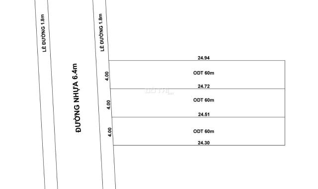 Bán đất Tân An, TDM mặt tiền đường nhựa thông 7m DT 4x26m TC 60m2 giá chỉ 1,55 tỷ