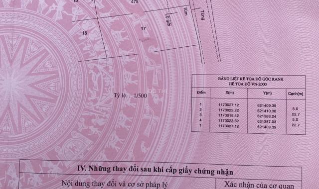 Bán lô đất nền thổ cư DT 113,3m2 đường bê tông tới đất xã Tam Thôn Hiệp
