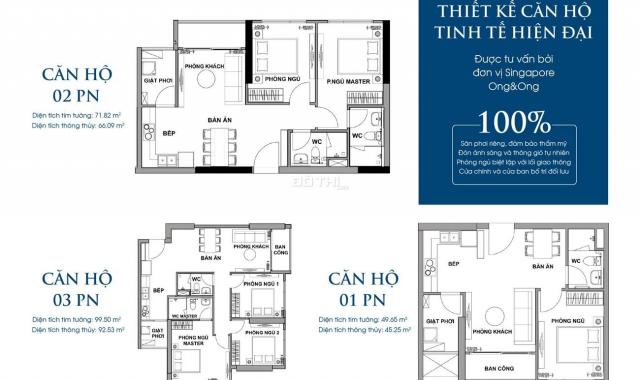 Căn hộ Rivana DT 50m2 - 71 - 103m2, 1.2.3 PN, giá tốt