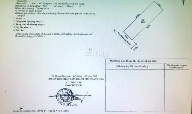 Bán đất tại MB 530, phường Đông Vệ, Thanh Hóa, Thanh Hóa diện tích 90m2 giá 2.7 tỷ