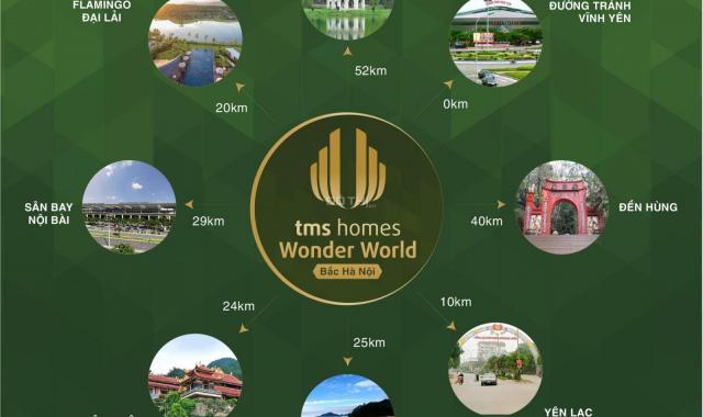 Đất nền liền kề, shophouse TMS Homes Wonder World Vĩnh Yên, DT 85 - 136m2, 2,7 tỷ/lô, sổ đỏ lâu dài