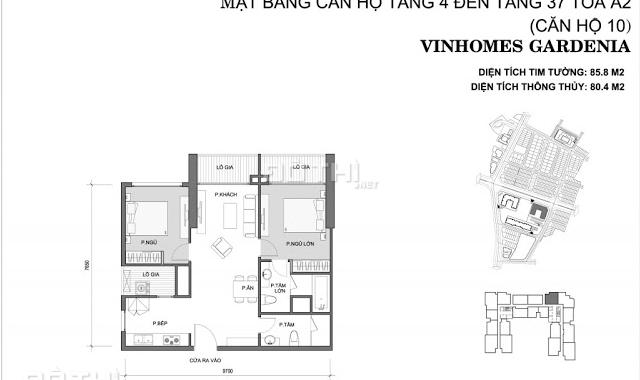 Chuyển công tác gia đình tôi cần bán căn hộ 2PN diện tích 86m2, chung cư Vinhomes Gardenia