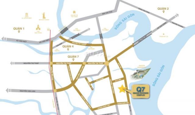 Bán gấp căn hộ Q7 Saigon Riverside liền kề Phú Mỹ Hưng, view sông. Giá: 1,98 tỷ