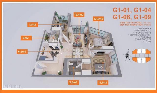 Giá gốc CĐT, bán CH cuối cùng 3PN 3BC view KĐT Vinhomes đẹp nhất tòa G1 Le Grand Jardin, 3.25 tỷ
