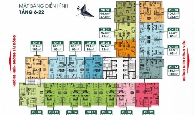 Bán căn hộ 83m2 - 3PN tại TSG Lotus Sài Đồng, Long Biên - giá 3.0 tỷ