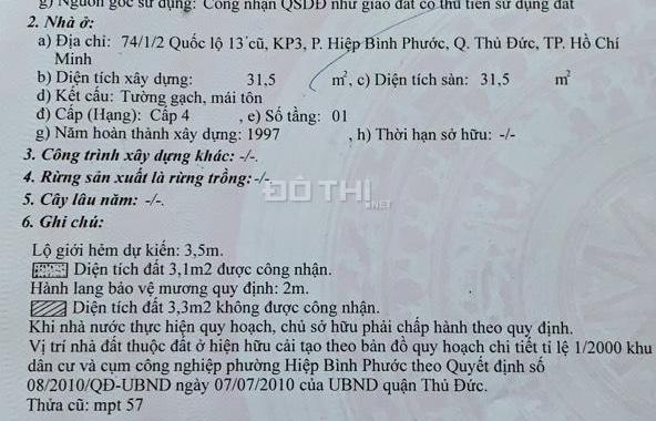 Nhà 1 trệt, 1 lầu 40m2, hẻm 74, QL13 cũ, Thủ Đức