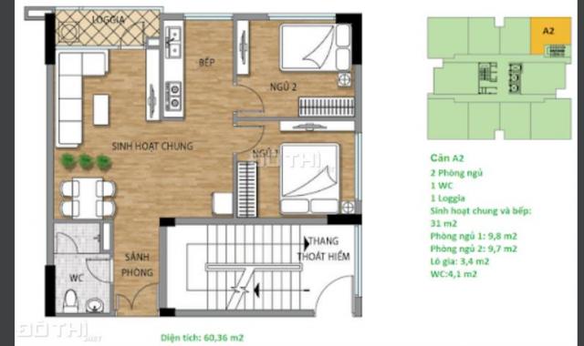 Bán gấp căn hộ mới rẻ nhất dự án Valencia Garden, 2 phòng, ngủ chỉ 1,499 tỷ