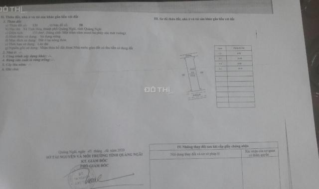 Mặt tiền sông Xưa ngay UBND xã Tịnh Hòa Tp. Quảng Ngãi, có sổ đỏ, giá 9 triệu/m2