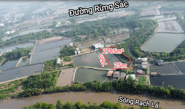 (cần ra gấp) đất Cần Giờ, Xã Bình Khánh, 2785m2 chỉ 2,12 tr/m2. Cách đường Rừng Sác chỉ 250m