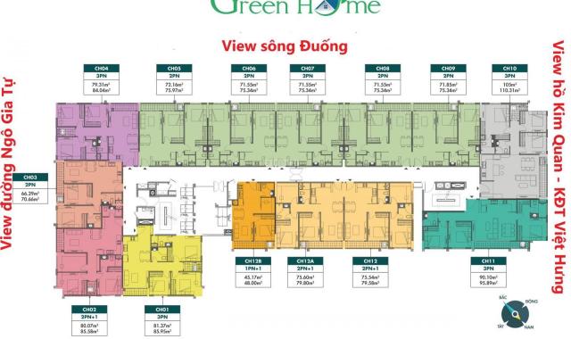 Căn hộ xanh 2PN cuối cùng tại Phương Đông Green Home giá chỉ từ 31tr/m2