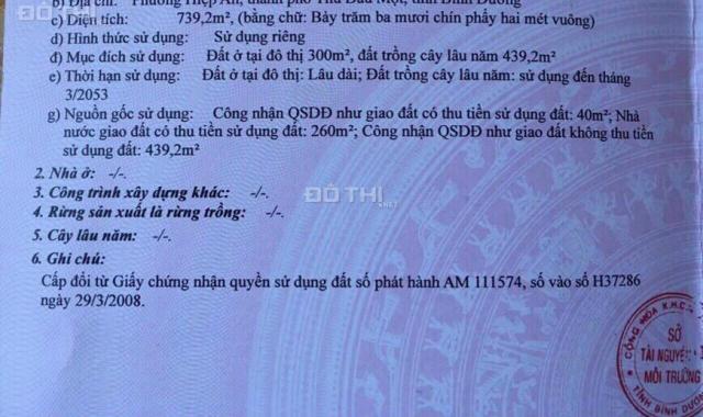 Bán đất tại đường Đại Lộ Bình Dương, Phường Hiệp An, Thủ Dầu Một, Bình Dương DT 739m2 giá 23 tỷ