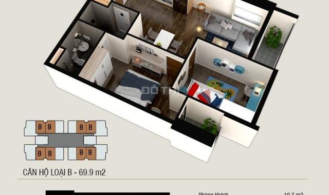 Bán căn hộ chung cư tại Thăng Long Capital, Hoài Đức, Hà Nội diện tích 70m2 giá 1,7 tỷ