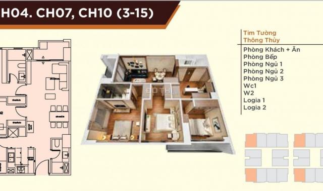 Bán căn góc 3 PN 87,3m2 hướng Đông Nam HC Golden City, chỉ 3,7 tỷ full nội thất CK ngay 259 triệu