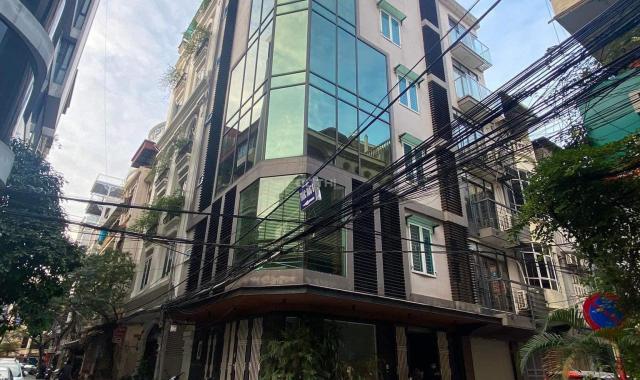 Như mô tả, tòa văn phòng, phố Huỳnh Thúc Kháng, Đống Đa, lô góc, vỉa hè, 76 mét, 8 tầng, thang máy