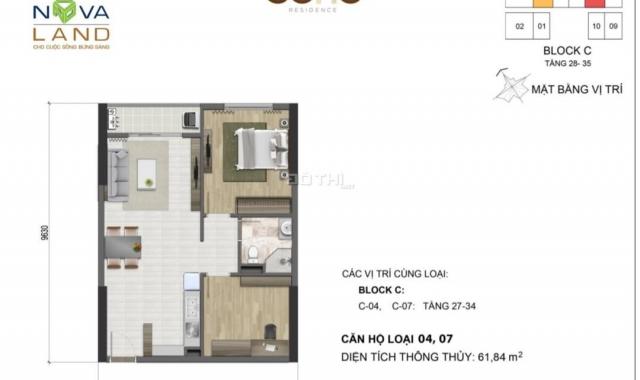 Bán căn hộ 2PN Soho Residence 62m2, Đông Bắc giá tốt, vào ở ngay