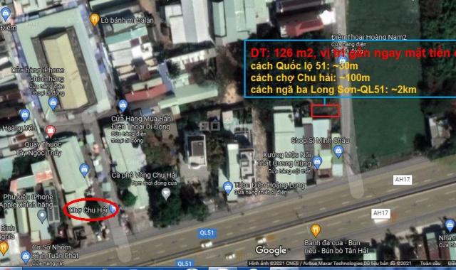 Bán đất DT 126m2 gần chợ Chu Hải MT QL 51 - Tân Hải