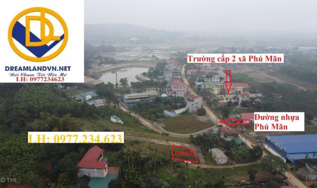 Bán gấp 158m2 đối diện trường cấp 2 Phú Mãn, Quốc Oai giá 12tr/m2. LH:0977234623