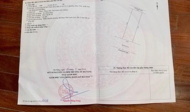 Bán đất tại đường Hồ Thấu, Phường Mân Thái, Sơn Trà, Đà Nẵng giá 19 tỷ