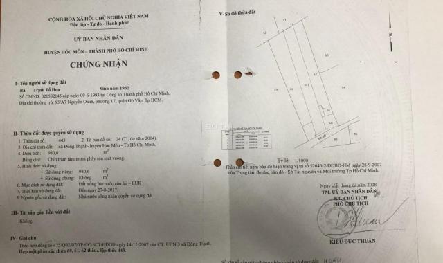 Bán 3.000m2 đất TCLN Xã Đông Thạnh - Hóc Môn, Chỉ 4,3tr/m2