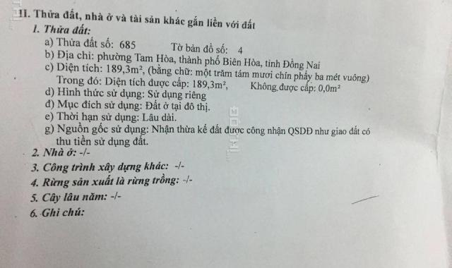 Chính chủ cần bán lô đất vị trí đẹp tại Biên Hòa - Đồng Nai