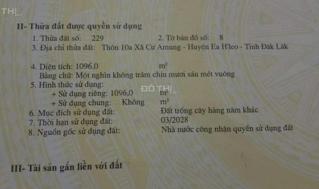 Chính chủ cần bán lô đất vị trí đẹp tại tỉnh Đắk Lắk