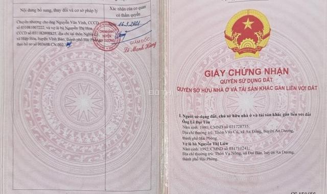 Chính chủ bán lô đất 94m2 Thôn Vân Tra, xã An Đồng, huyện An Dương
