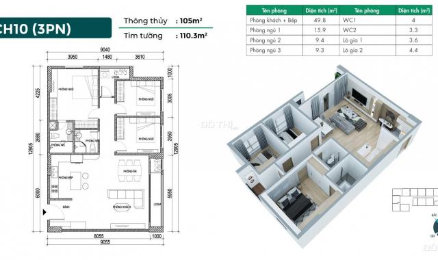 Duy nhất suất ngoại giao căn góc 105m2 DA Phương Đông Green Home giá chỉ 3,6 tỷ; HTLS 0% 18 tháng