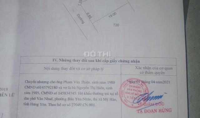 Bán đất tại xã Thiện Phiến, Tiên Lữ, Hưng Yên diện tích 184m2