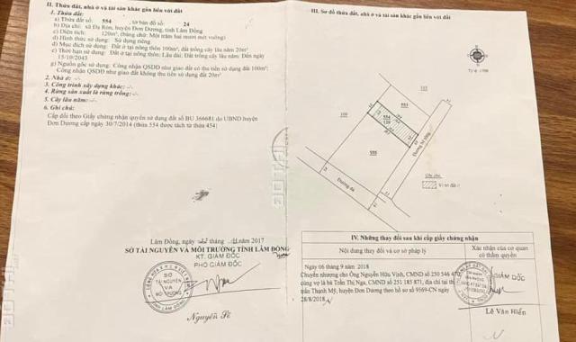 Chính chủ bán đất Suối Thông A2 xã Đạ Ròn Đơn Dương Lâm Đồng