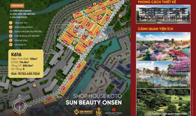 Bán căn shophouse 3 mặt tiền siêu đẹp dự án Sun Beauty Onsen Thanh Hóa