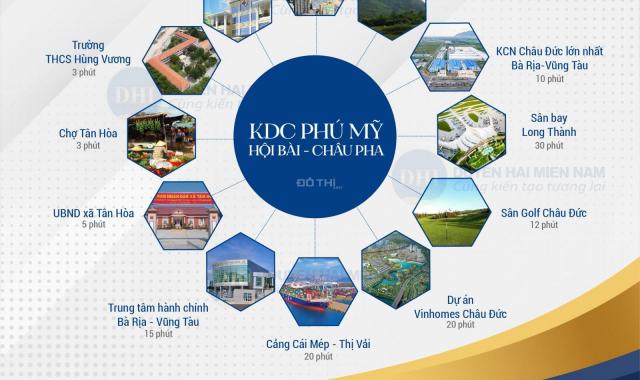 Đất nền KDC Phú Mỹ, xã Tân Hoà, mặt tiền đường Hội Bài Châu Pha