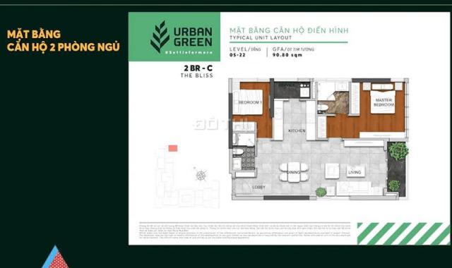 Bán căn hot Urban Green, DT 90.8m2, 2PN, CK 2%, ngân hàng hỗ trợ 70%