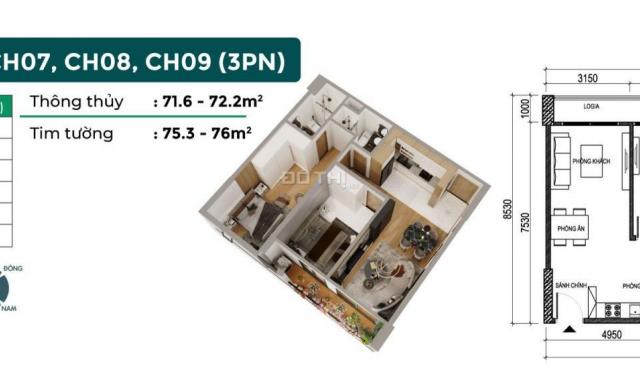 Chỉ 2.2 tỷ/căn 2 PN 72m2 tầng cao view sông Đuống DA Phương Đông Green Home, HT vay 0% LS, CK 3,5%